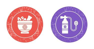 Herb and Oxygen Tank Icon vector