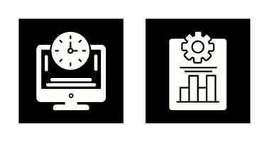 productividad y en línea hora icono vector