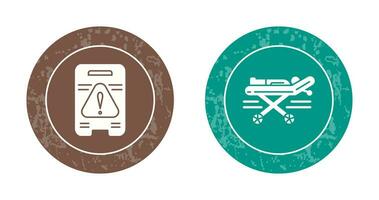 Caution Sign and Stretcher Icon vector