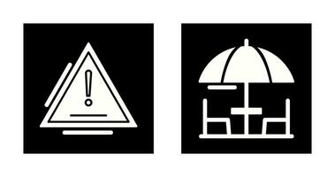 Warning and Umbrella Icon vector