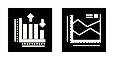 Spline Chart and Bar Graph Icon vector