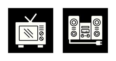 antiguo televisión y estéreo icono vector