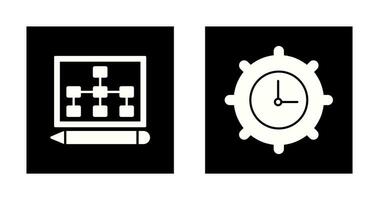 draw hierarchy and time setting  Icon vector