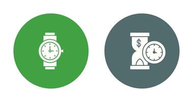 Wrist Watch and Time is Money Icon vector