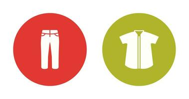 pantalones y cheque camisa icono vector