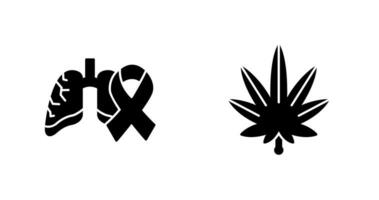 Cancer and Weed Icon vector