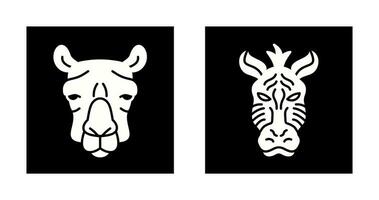 camello y cebra icono vector