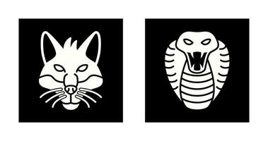 Fox and Snake Icon vector