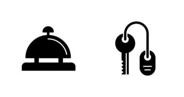 Room key and Desk Bell Icon vector