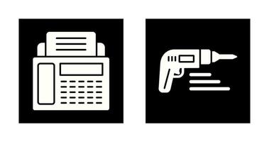 Fax Machine and Drill Icon vector