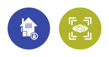 Real Estate and Eye Scan Icon vector