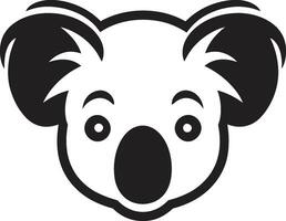 Vectorized Monochrome Koala Icon Contemporary Climber in the Night vector