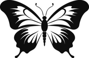 noir belleza en vuelo un moderno emblema agraciado complejidad mariposa marca en negro vector