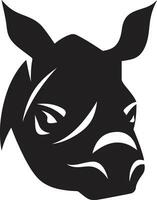 Stylized Rhino Icon Art Rhino Silhouette Badge vector