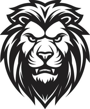 real dominio el merodeando gracia real rugido negro vector león logo el majestuoso emblema de excelencia