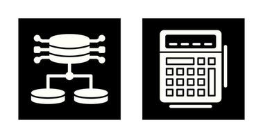 estructurado datos y calculadora icono vector