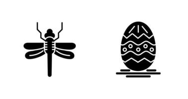 Dragonfly and Easter  Icon vector