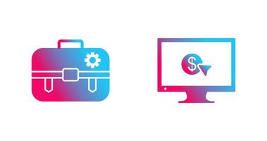 portfolio management and pay per click Icon vector