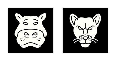 Panther an d Hippo Icon vector