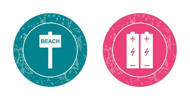 beach sign and batteries  Icon vector