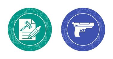 archivo y pistola icono vector