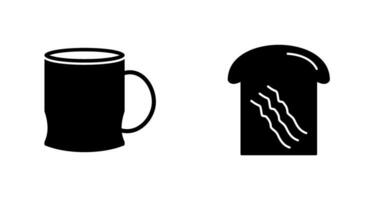 toast and coffee cup  Icon vector