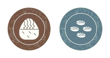 cream muffin and coffee beans  Icon vector