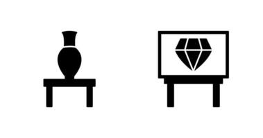florero exposición y diamante exposición icono vector