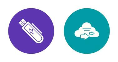 Usb and Cloud  Icon vector