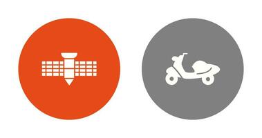 Scooter and Satellite Icon vector