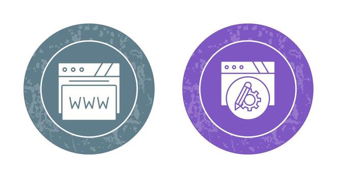 Setting and Web Browser Icon vector