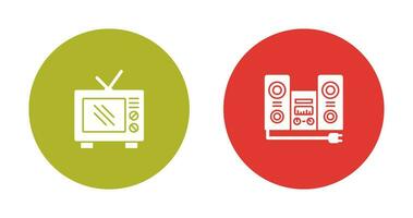 Old TV and Stereo Icon vector