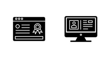 Online Certificate and Profile Icon vector
