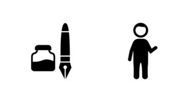 Ink and Pen and Museum Guide Icon vector