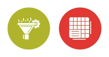 Filtering and Table Data Icon vector