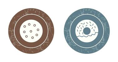 Galleta y rosquilla icono vector