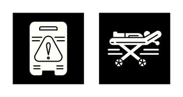 Caution Sign and Stretcher Icon vector