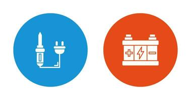 Soldering and Battery Icon vector