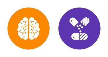 Brain and Capsule Icon vector