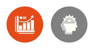 Growth Chart and Machine Learning Icon vector