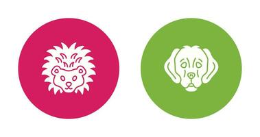 Hedgehog and Dog Icon vector