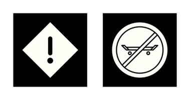 warning and no skating  Icon vector