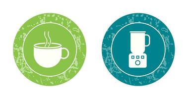 Hot Coffee and Coffee Blender Icon vector