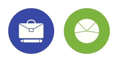 briefcase and pie chart analysis Icon vector