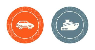 Car and Ship Icon vector