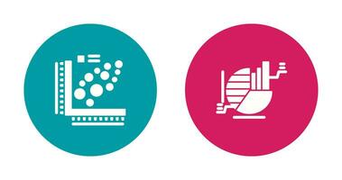 Plot and Pie Chart Icon vector