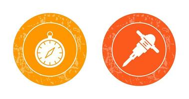 Compass and Drilling Icon vector