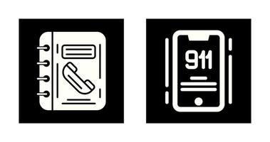 Phonebook and 911 Icon vector