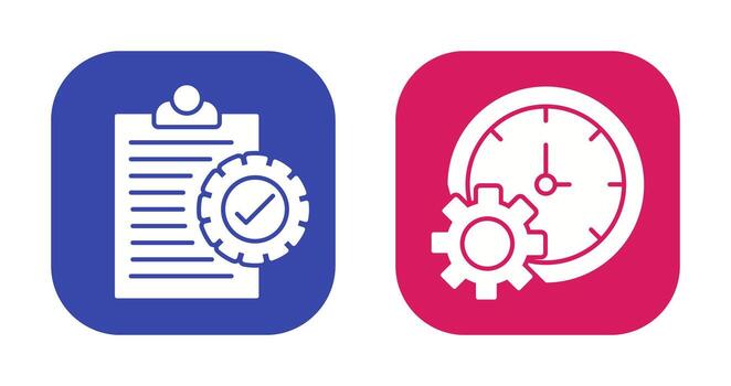 Check List and Time Setting Icon vector