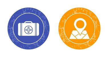 First Aid Kit and Map Icon vector